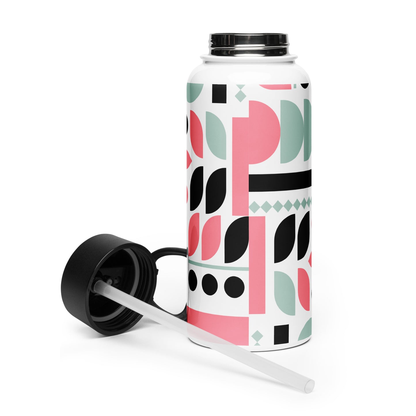 Colorful Stainless steel water bottle with a straw lid