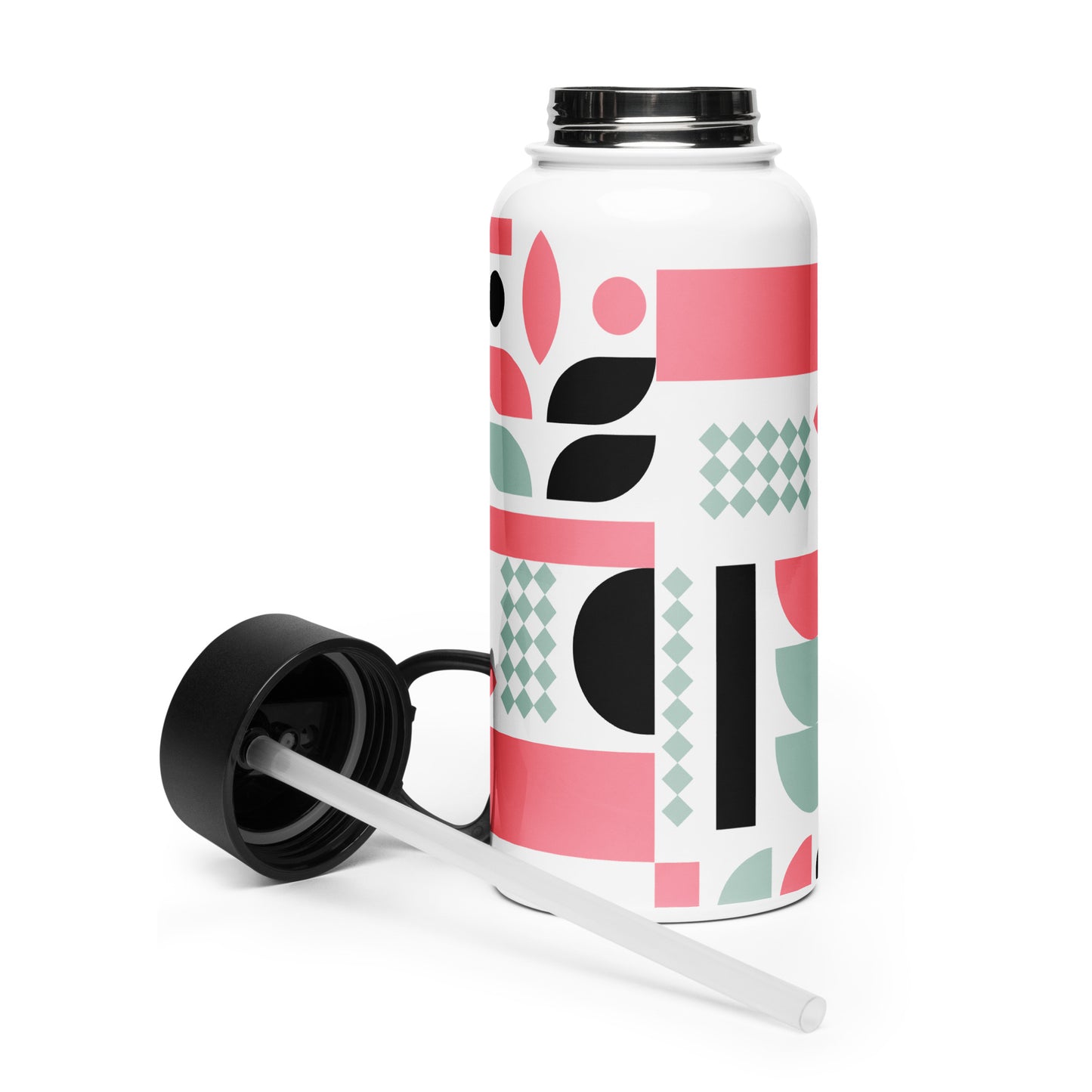 Colorful Stainless steel water bottle with a straw lid